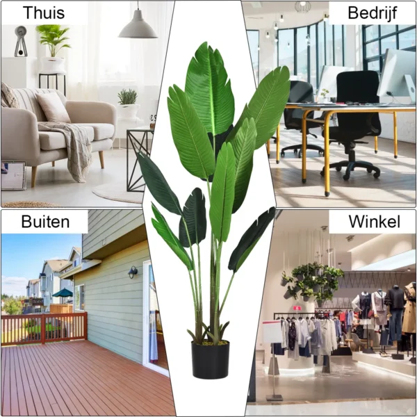 160 cm kunstmatige tropische palmboom met gratis zwarte pot decoratieve bonsai voor binnen op de grond kunstmatige groene boom 4