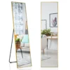 160 x 40 cm spiegel van volledige lengte rechthoekige garderobespiegel met breukvast glas & aluminium legering frame goud 1
