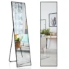 160 x 40 cm spiegel van volledige lengte rechthoekige garderobespiegel met breukvast glas & aluminium legering frame zwart 1