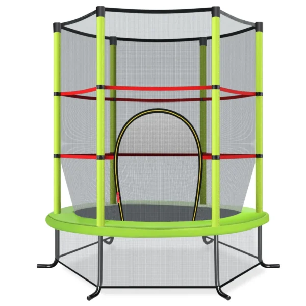 165 cm tuintrampoline met veiligheidsnet trampoline tot 135kg belasting voor kinderen vanaf 3 jaar groen 1