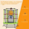 165 cm tuintrampoline met veiligheidsnet trampoline tot 135kg belasting voor kinderen vanaf 3 jaar groen 5