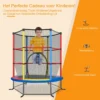 165 cm tuintrampoline met veiligheidsnet trampoline tot 135kg belasting voor kinderen vanaf 3 jaar kleurrijk 3
