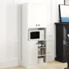 166 cm keukenkast moderne buffetkast met magnetronplank hoge opbergkast met deuren voor eetkamer woonkamer wit 6