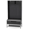 170 cm 4 in 1 kapstok met bank en kussen open vakken haken schoenenopberger met klapdeksel anti kantelsets zwart 2