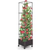 170 cm verticale verhoogde moestuin met traliewerk plantenbak met zelfirrigatiesysteem en wielen verstelbare hoogte voor klimplanten bloemen 2