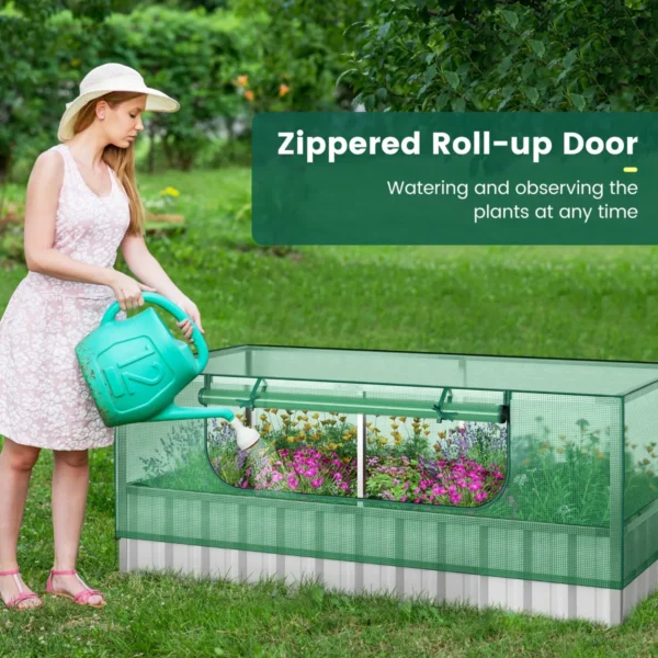 174 x 90 x 70cm minikas en verhoogd tuinbed plantenbak met oprolbare deur 8 t tags en een paar handschoenen rechthoekige buitenbak 4
