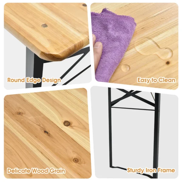 178 cm lange biertafel met zitset 3 delige opvouwbare picknicktafel en bank set 6