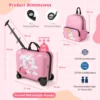 18" koffer & 12" rugzakset voor kinderen koffer op wieltjes kinderbagage met draagriem eenhoorn 2