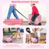 18" koffer & 12" rugzakset voor kinderen koffer op wieltjes kinderbagage met draagriem eenhoorn 5