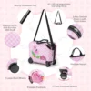 18" koffer & 12" rugzakset voor kinderen koffer op wieltjes kinderbagage met draagriem flamingo 6