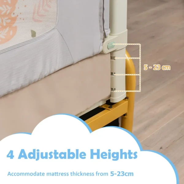 180 cm bedhekje beschermer voor peuters veiligheidsnet met verstelbare hoogte en dubbele veiligheidssluiting baby bedhek 3