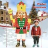 1,80 m kerstdecoratie levensgrote voorverlichte notenkraker koning met 236 warm witte led's krans scepter buiten/binnen 2