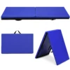 180 x 60 x 4 cm zachte opvouwbare vloermat draagbare yogamat met handvat oefenmat opvouwbare fitnessmat blauw 1