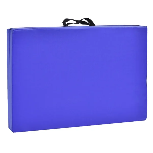 180 x 60 x 4 cm zachte opvouwbare vloermat draagbare yogamat met handvat oefenmat opvouwbare fitnessmat blauw 3