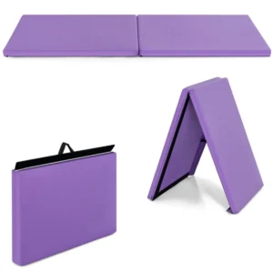180 x 60 x 5 cm zachte opvouwbare vloermat draagbare yogamat met handvat oefenmat opvouwbare fitnessmat paars 1