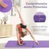 180 x 60 x 5 cm zachte opvouwbare vloermat draagbare yogamat met handvat oefenmat opvouwbare fitnessmat paars 4