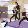 180 x 60 x 5 cm zachte opvouwbare vloermat draagbare yogamat met handvat oefenmat opvouwbare fitnessmat paars 5