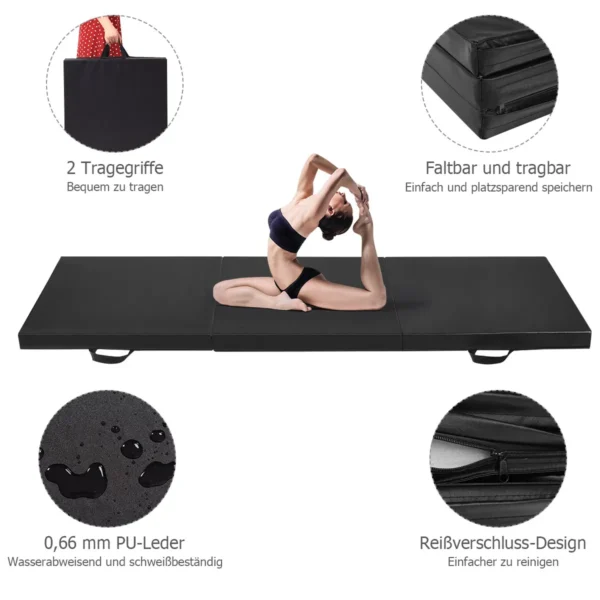180 x 60 x 5 cm zachte vloermat inklapbaar gymnastiekmat draagbaar yogamat waterafstotend turnmat antislip klapmat fitnessmat 7