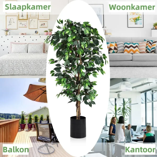 180cm hoge kunstmatige boom decoratie in potplanten 1008 bladeren en natuurlijke boomstam perfecte faux plant voor de decoratie 5
