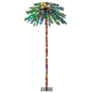 183cm lange kunstmatige palmboom met pvc takuiteinden verlichte kunstmatige boom voor kerstmis groen 1