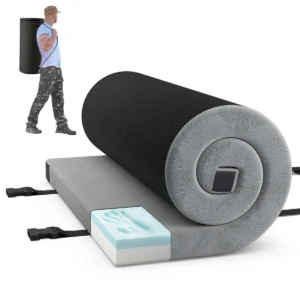 188 x 78 x 6,5 cm opvouwbaar kampeermatras binnen /buitenbed schuimmatras met hoge dichtheid antislipbodem draagtas grijs 1
