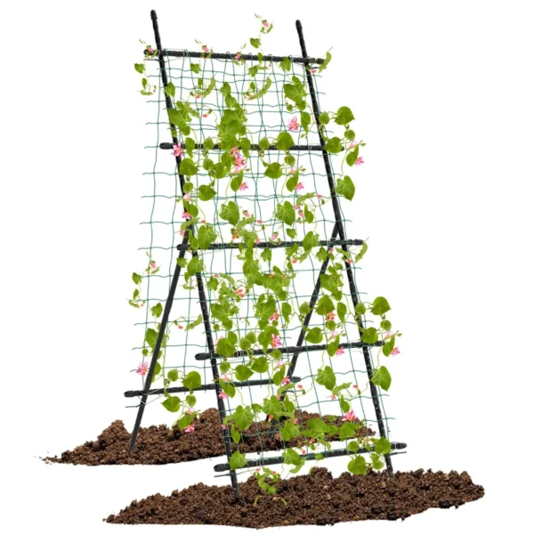 190 cm tuinrek voor klimplanten komkommer klimhulp verticale plantensteun met net a vormige plantenklimrek voor bloemen fruit 1