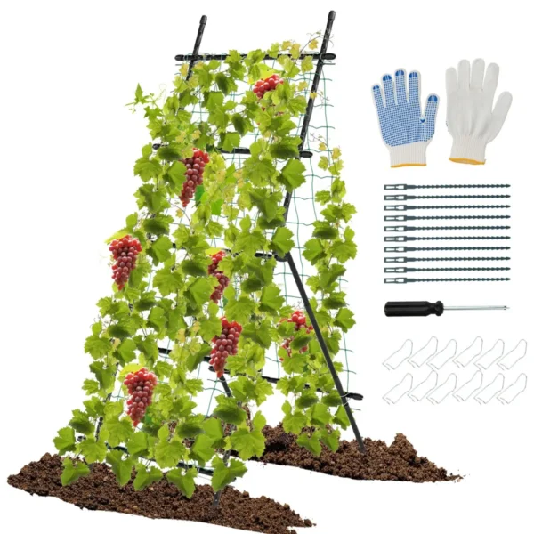 190 cm tuinrek voor klimplanten komkommer klimhulp verticale plantensteun met net a vormige plantenklimrek voor bloemen fruit 2