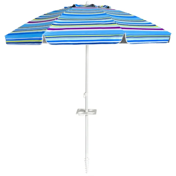 2.2m strandparaplu upf50 + zonbescherming draagbare parasol patioparaplu lichtblauw 1