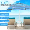2.2m strandparaplu upf50 + zonbescherming draagbare parasol patioparaplu lichtblauw 3