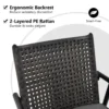 2 barstoelen 360° draaibaar metalen frame dubbellaagse rotan rugleuning verwijderbaar kussen voor terras veranda zwart 4