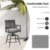 2 barstoelen 360° draaibaar metalen frame dubbellaagse rotan rugleuning verwijderbaar kussen voor terras veranda zwart 5