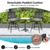 2 barstoelen 360° draaibaar metalen frame dubbellaagse rotan rugleuning verwijderbaar kussen voor terras veranda zwart 6