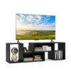 2 delig tv kast vrije combinatie televisietafel voor tv's tot 152 cm televisiekast met open planken multifunctioneel tv rek zwart 1