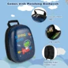 2 delige kinderkoffer + rugzak kindertrolley kinderbagage kinderkofferset reiskoffer met harde schaal marineblauw 6