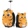 2 delige kinderkofferset met 40 cm kinderkoffer & 30 cm rugzak rollende koffer reistrolleykofferset voor kinderen geel 1