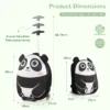 2 delige kinderkofferset met 40 cm kinderkoffer & 30 cm rugzak rollende koffer reistrolleykofferset voor kinderen zwart + wit 3