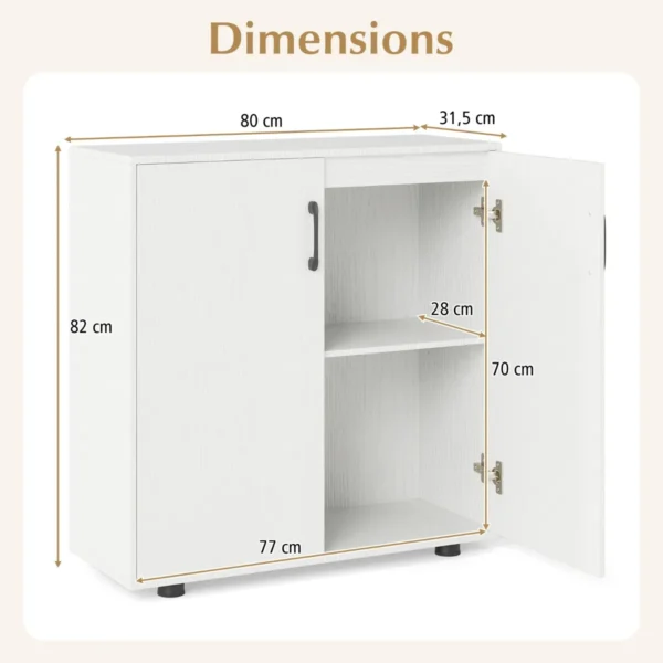 2 deurs opbergkast moderne accentkast met verstelbare plank schoenenopbergorganizer met 2 anti kantelkits voor keuken hal 3