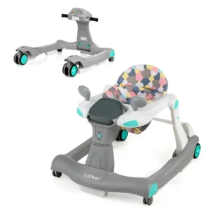 2 in 1 baby loopfiets opvouwbare loopfiets met instelbare hoogte en snelheid muziek doosje licht en comfortabel zitkussen grijs 1