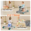 2 in 1 baby loopfiets opvouwbare loopfiets met instelbare hoogte en snelheid muziek doosje licht en comfortabel zitkussen grijs 4