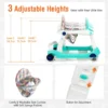 2 in 1 baby loopfiets opvouwbare loopfiets met instelbare hoogte en snelheid muziek doosje licht en comfortabel zitkussen groen 3