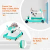 2 in 1 baby loopfiets opvouwbare loopfiets met instelbare hoogte en snelheid muziek doosje licht en comfortabel zitkussen groen 5