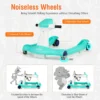 2 in 1 baby loopfiets opvouwbare loopfiets met instelbare hoogte en snelheid muziek doosje licht en comfortabel zitkussen groen 7