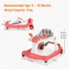 2 in 1 baby loopfiets opvouwbare loopfiets met instelbare hoogte en snelheid muziek doosje licht en comfortabel zitkussen rood 3