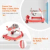 2 in 1 baby loopfiets opvouwbare loopfiets met instelbare hoogte en snelheid muziek doosje licht en comfortabel zitkussen rood 5