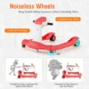 2 in 1 baby loopfiets opvouwbare loopfiets met instelbare hoogte en snelheid muziek doosje licht en comfortabel zitkussen rood 7