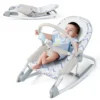2 in 1 baby wipstoeltje draagbaar wipstoeltje met in 3 standen verstelbare rugleuning en afneembare stoffen zitting grijs 1