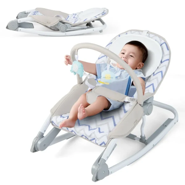 2 in 1 baby wipstoeltje draagbaar wipstoeltje met in 3 standen verstelbare rugleuning en afneembare stoffen zitting grijs 1