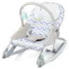 2 in 1 baby wipstoeltje draagbaar wipstoeltje met in 3 standen verstelbare rugleuning en afneembare stoffen zitting grijs 2