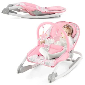2 in 1 baby wipstoeltje draagbaar wipstoeltje met in 3 standen verstelbare rugleuning en afneembare stoffen zitting roze 1
