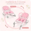 2 in 1 baby wipstoeltje draagbaar wipstoeltje met in 3 standen verstelbare rugleuning en afneembare stoffen zitting roze 5